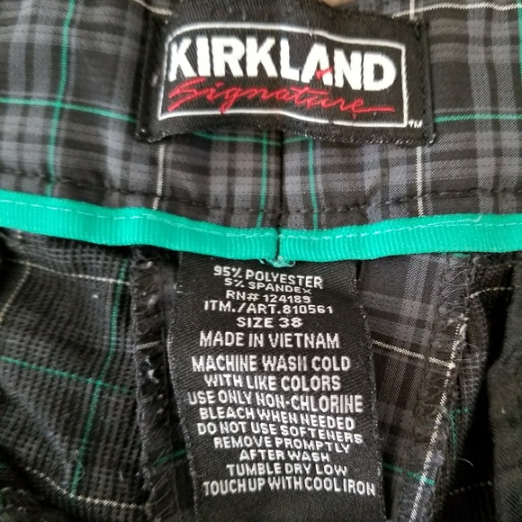 Men's Plaid Kirkland Signature Golf Shorts Size 38 - Picture 4 of 4
